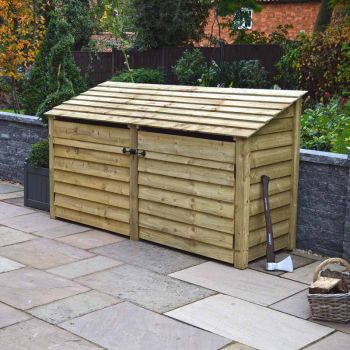 Normanton 4ft Log Store with Doors - L80 x W230 x H128 cm - Light Green