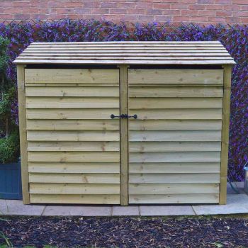 Normanton 6ft Log Store with Doors - L80 x W230 x H181 cm - Light Green