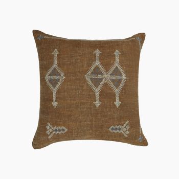 Jared Cushion - Feather Filler - L50 x W50 x H1 cm - Mustard/Off White