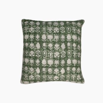 Isla Floral Cushion - Cotton - L50 x W50 x H1 cm - Green