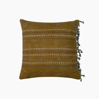 Lopa cushion - Feather Filler - L50 x W50 x H1 cm - Mustard