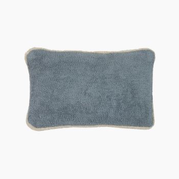 Plush Cushion - Cotton/Boucle - L50 x W30 x H1 cm - Blue