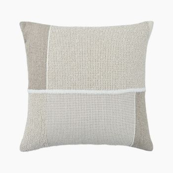 Lily Hand Woven Cushion - Feather Filler - L50 x W50 x H1 cm - Beige
