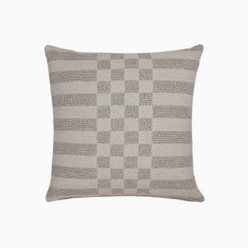 Ernest Cushion - Feather Filler - L50 x W50 x H1 cm - Beige/Ivory