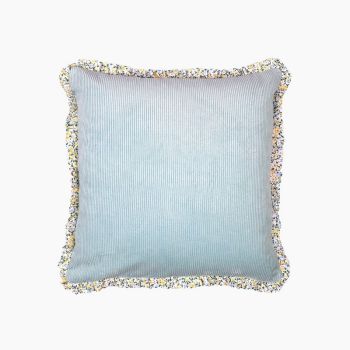 Agatha Cushion - Feather Filler - L50 x W50 x H1 cm - Aqua Blue