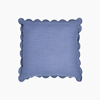 Elsie Cushion - Feather Filler - L50 x W50 x H1 cm - Blue