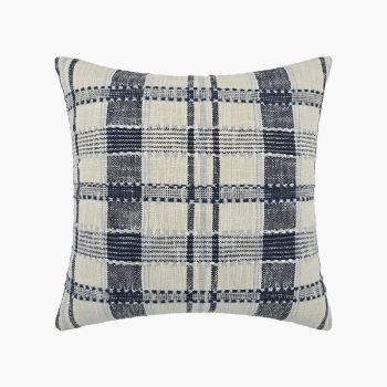 Guinevere Cushion - Feather Filler - L50 x W50 x H1 cm - White/Blue
