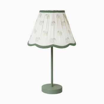 Tobias Table Lamp - Metal/Linen - L30 x W30 x H49 cm - Green/White
