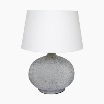 Hugo Textured Table Lamp - Metal/Linen - L36 x W36 x H54 cm - Grey/White