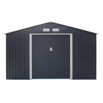 10 x 8 Trentvale Metal Apex Shed L241 x W321 x H205 cm - Dark Grey