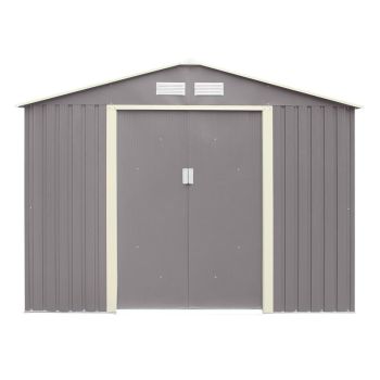 10 x 8 Trentvale Metal Apex Shed - L241 x W321 x H205 cm - Light Grey