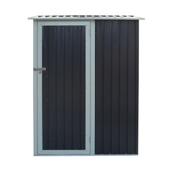 5 x 3 Trentvale Metal Pent Shed - L89 x W143 x H186 cm - Dark Grey