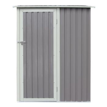 5 x 3 Trentvale Metal Pent Shed - L89 x W143 x H186 cm - Light Grey