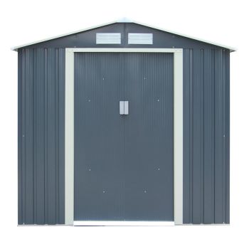 6 x 4 Trentvale Metal Apex Shed - Dark Grey - L121 x W201 x H190 cm