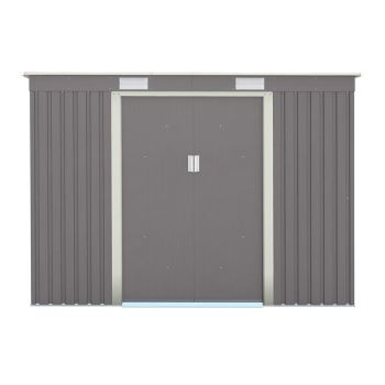 6x4 Trentvale Metal Pent Shed - L121 x W201 x H176 cm - Light Grey