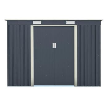 8 x 4 Trentvale Metal Pent Shed - Dark Grey - L121 x W261 x H176 cm