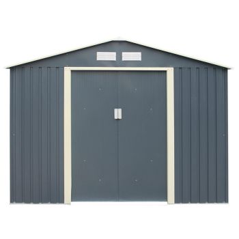 8 x 6 Trentvale Metal Apex Shed - L181 x W261 x H198 cm - Dark Grey