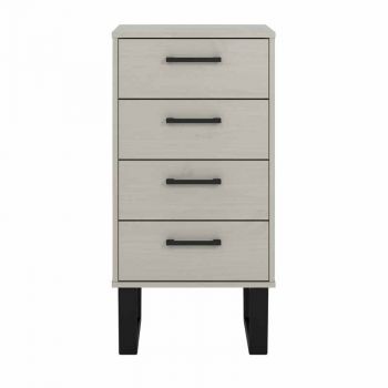 4 Drawer Narrow Chest of Drawers Grey Wax Finish