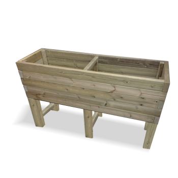Raised Super Heavy Duty Veg Trough - Timber - L60 x W120 x H80 cm - Fully Assembled