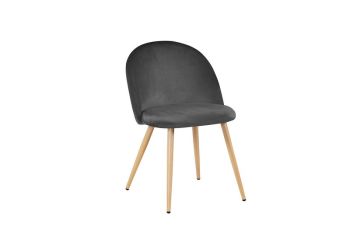 Venice Dining Chair - Velvet - L55 x W51 x H78 cm - Grey