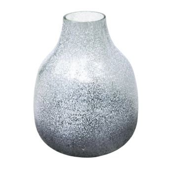 Verre Round Frosted Vase - Glass - L21 x W21 x H25 cm - Atlantic Blue