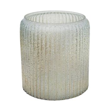 Verre Frosted Ribbed Planter - Glass - L15 x W15 x H14 cm - Gold