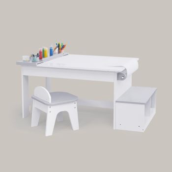 Little Artist Monet Play Art Table Kids Furniture - L119 x W74 x H56 cm - White