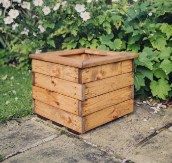 Valley Small Square Planter - Timber - L39 x W39 x H32 cm - Garden Trough - Fully Assembled