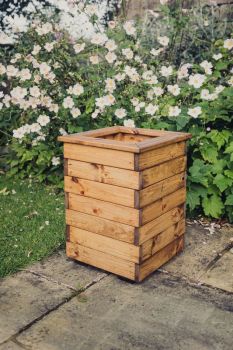 Valley Tall Square Planter - Timber - L39 x W39 x H52 cm - Garden Trough - Fully Assembled