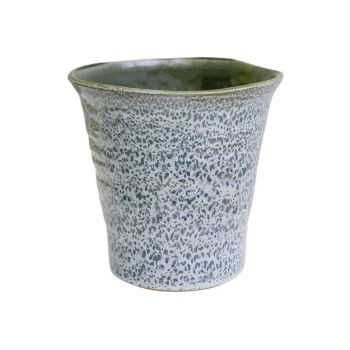 Vallo Reactive Glaze Tapered Planter - L29.5 x W29.5 x H26.5 cm - Blue