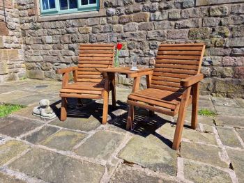 Valley Love Seat Angled - Timber - L100 x W163 x H95 cm - Garden Furniture - Flat Pack - Partially Assembled