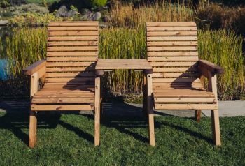 Valley Love Seat Square - Timber - L73 x W170 x H95 cm - Garden Furniture - Flat Pack - Partially Assembled