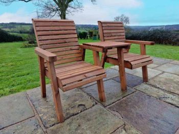 Valley Love Seat Square - Timber - L73 x W170 x H95 cm - Garden Furniture - Flat Pack - Partially Assembled