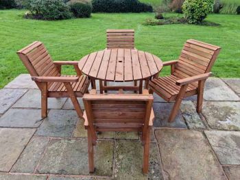 Valley 4 Seater Round 4XC - Timber - L220 x W220 x H95 cm - Garden Furniture - Minimal Assembly Required