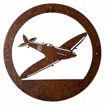Spitfire Wall Art with No Text - Large - H49.5 cm - Black
