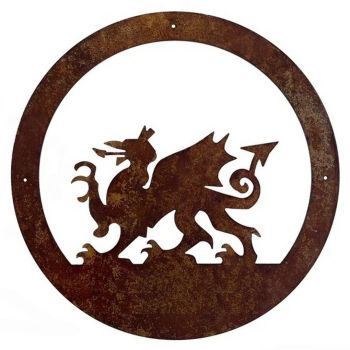 Welsh Dragon Wall Art with No Text - Large - H49.5 cm - Black