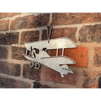 Hanging Tiger Moth Garden Art - Bare Metal/Ready to Rust - W15 x H23 cm