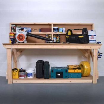 Work Bench with Back Panel 5Ft - MDF Light Green
