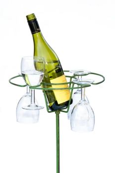 Wimbledon Wine and Glass Holder - L30 x W30 x H70 cm