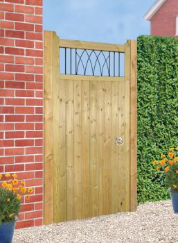 Windsor Tall Single Garden Gate - Pressure Treated Scandinavian Redwood - W750 x H1800 mm