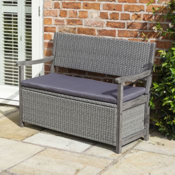 Alderley Rattan Storage Bench - L60 x W120 x H90 cm