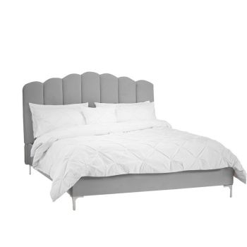 Willow Kingsize Bed - Polyester - L217.5 x W171 x H125 cm - Silver