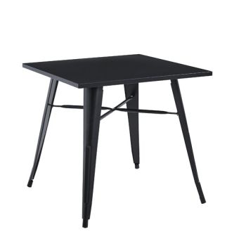 Outdoor Garden Table - Metal - L80 x W50 x H76 cm - Black