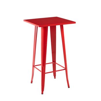 Outdoor Garden Table - Metal - L60 x W60 x H115 cm - Red
