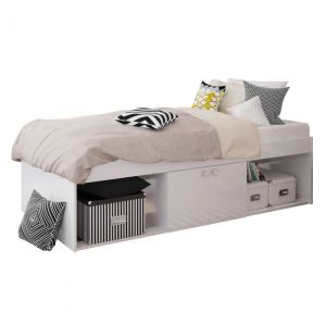 3 Feet Arctic Low Sleeper Cabin Storage Single Bed - L196 x W96 x H51 cm - White