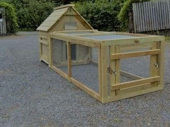 Campbell Duck or Waterfowl House w/ Run - for 6 ducks w/ 6 foot run -  Choice of sizes - L80 x W80 x H110 cm