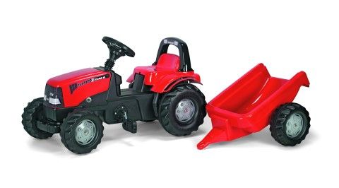 Rolly Kid Case Tractor with Roll Bar & Trailer