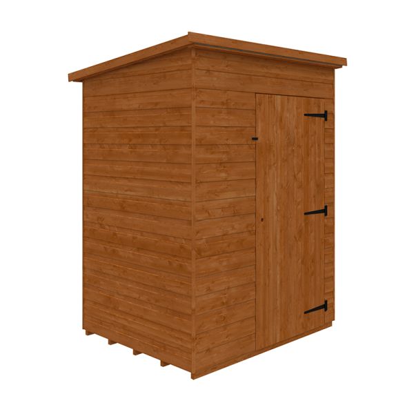 5 x 4 Feet Super Pent 12mm Shed - Solid Wood/Softwood/Pine - L145 x W115 x H204.1 cm - Burnt Orange