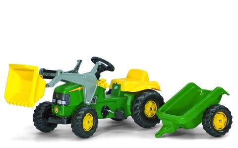 Rolly Kid John Deere Tractor with Frontloader and Trailer