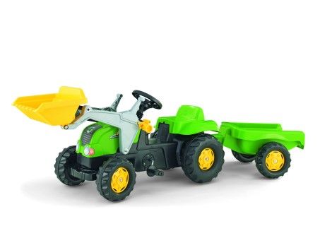 Rolly Kid Tractor with Frontloader and Trailer - Green
